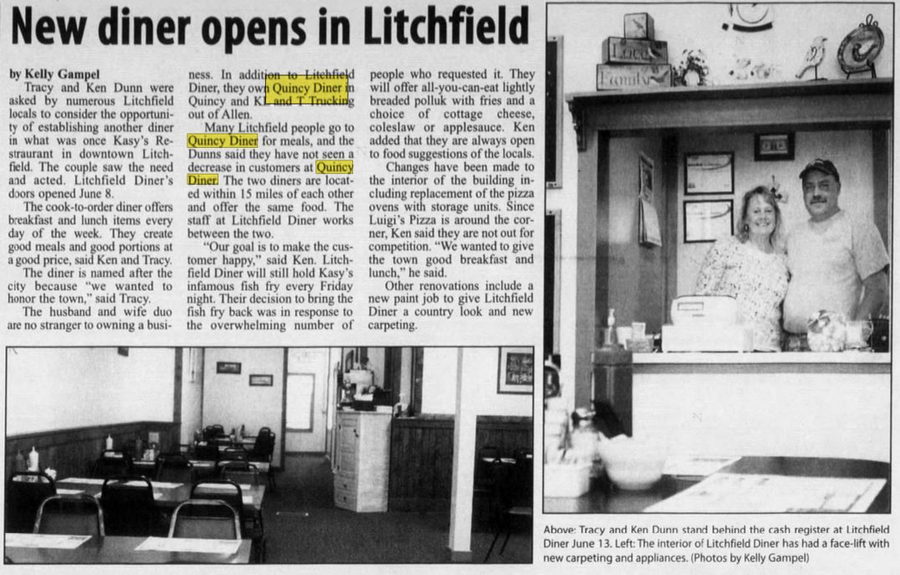 Quincy Diner - Jun 2013 Article On Former Owners (newer photo)